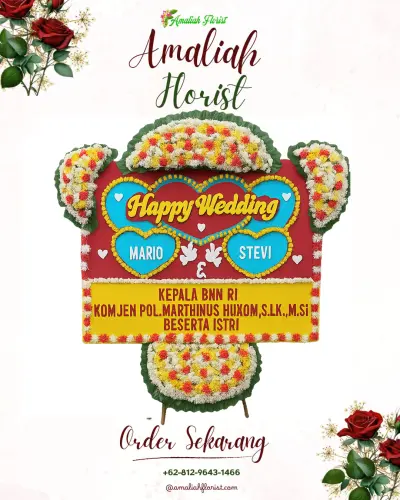 Karangan Papan Bunga Pernikahan di Wangunreja